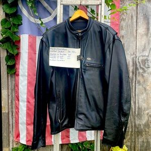 Black Leather Harley Davidson jacket size XXL